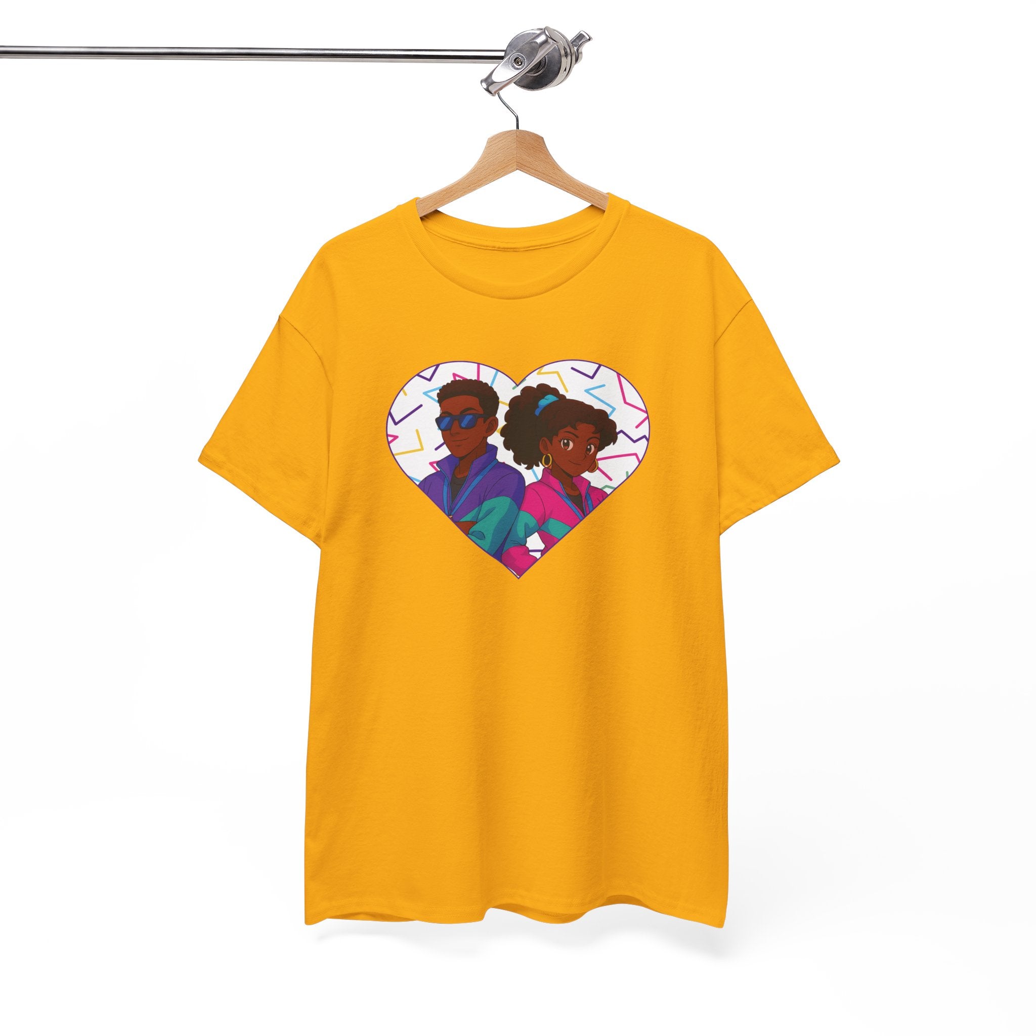 I'm Old School - Windbreaker Lovewind: 1990s Retro Illustration, Animated Characters in Love, Bold Geometric Pop Art