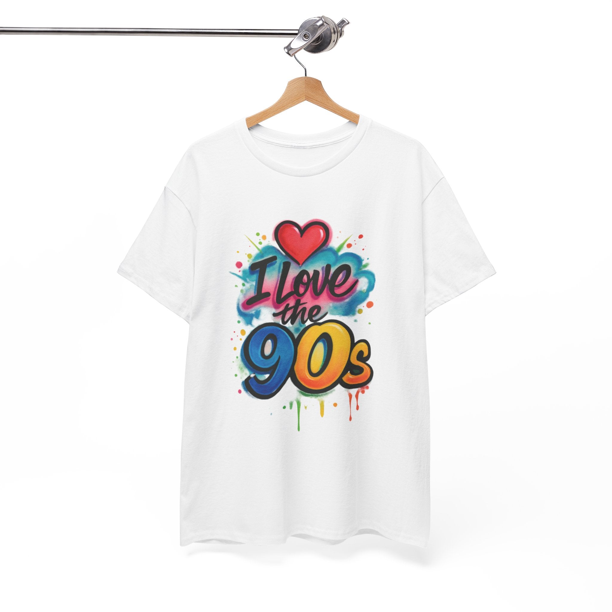 I'm Old School - Love the 90s: Retro Text Design, Watercolor Airbrush Inspired Art, Metallic Graphic