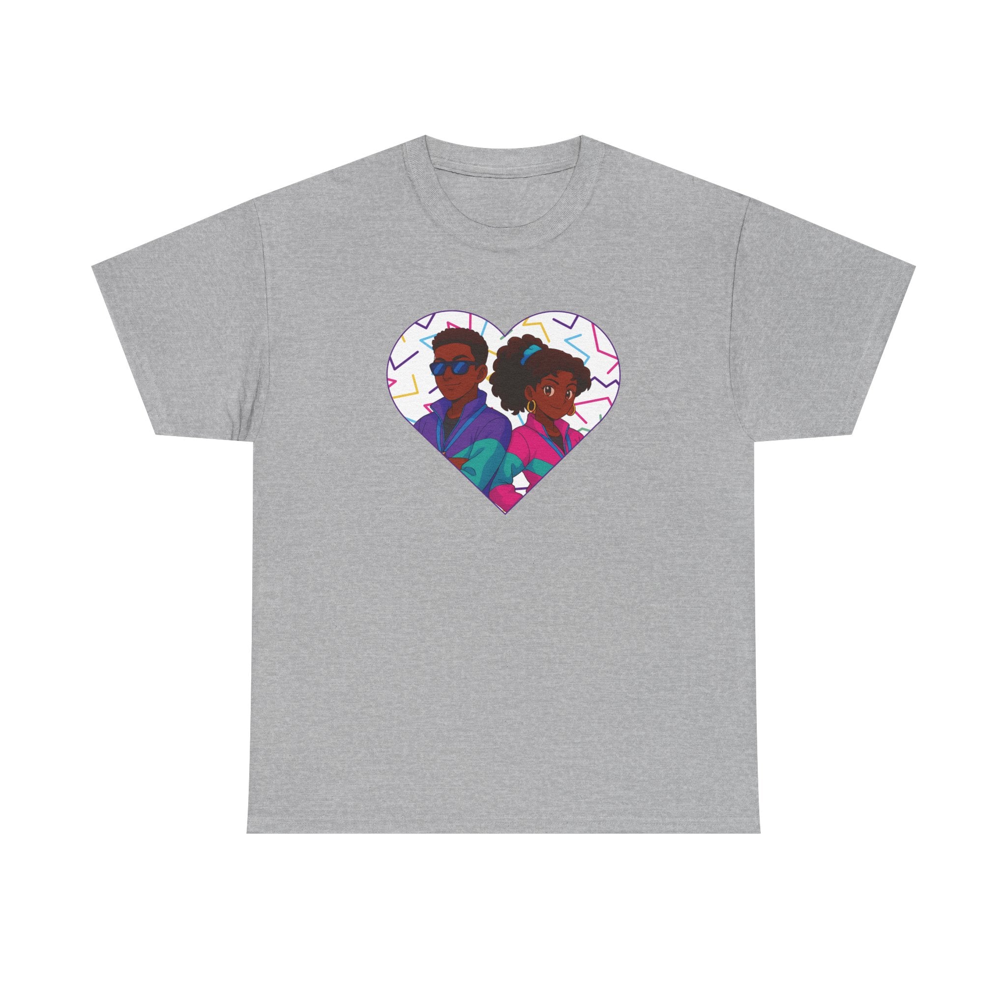 I'm Old School - Windbreaker Lovewind: 1990s Retro Illustration, Animated Characters in Love, Bold Geometric Pop Art