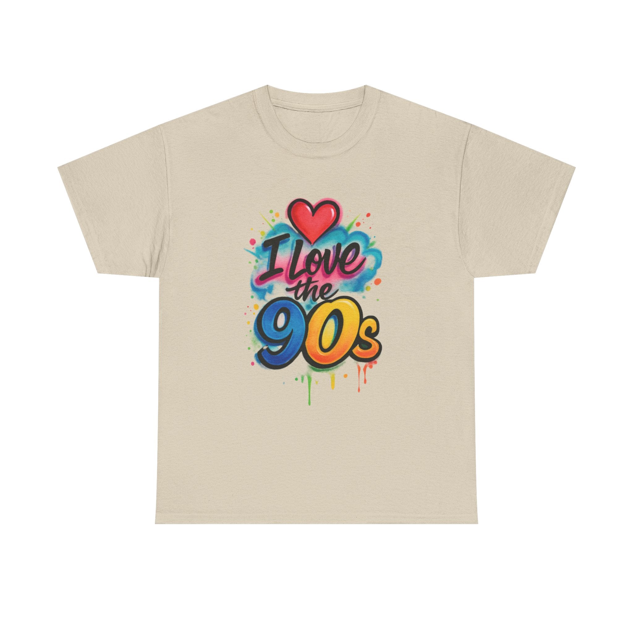 I'm Old School - Love the 90s: Retro Text Design, Watercolor Airbrush Inspired Art, Metallic Graphic