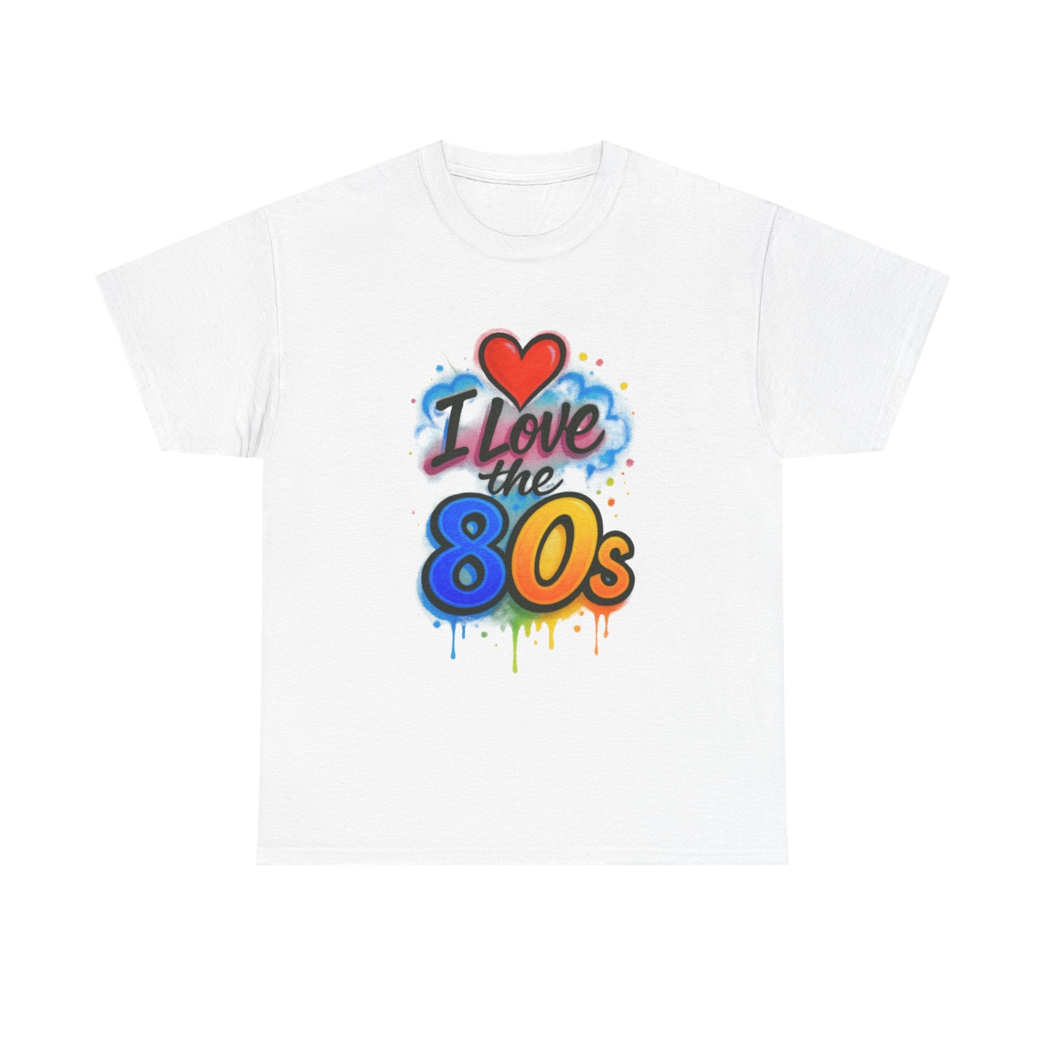 I'm Old School - I Love the 80s: Retro Vibrant Airbrush Inspired Street Art, Nostalgic 1980s Design