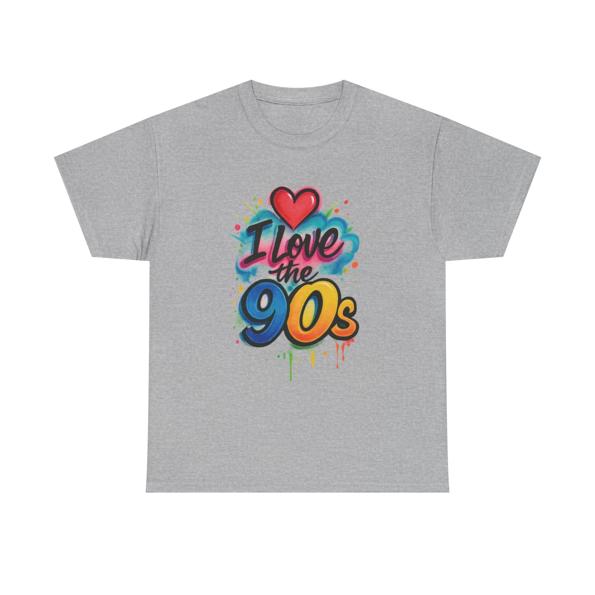 I'm Old School - Love the 90s: Retro Text Design, Watercolor Airbrush Inspired Art, Metallic Graphic