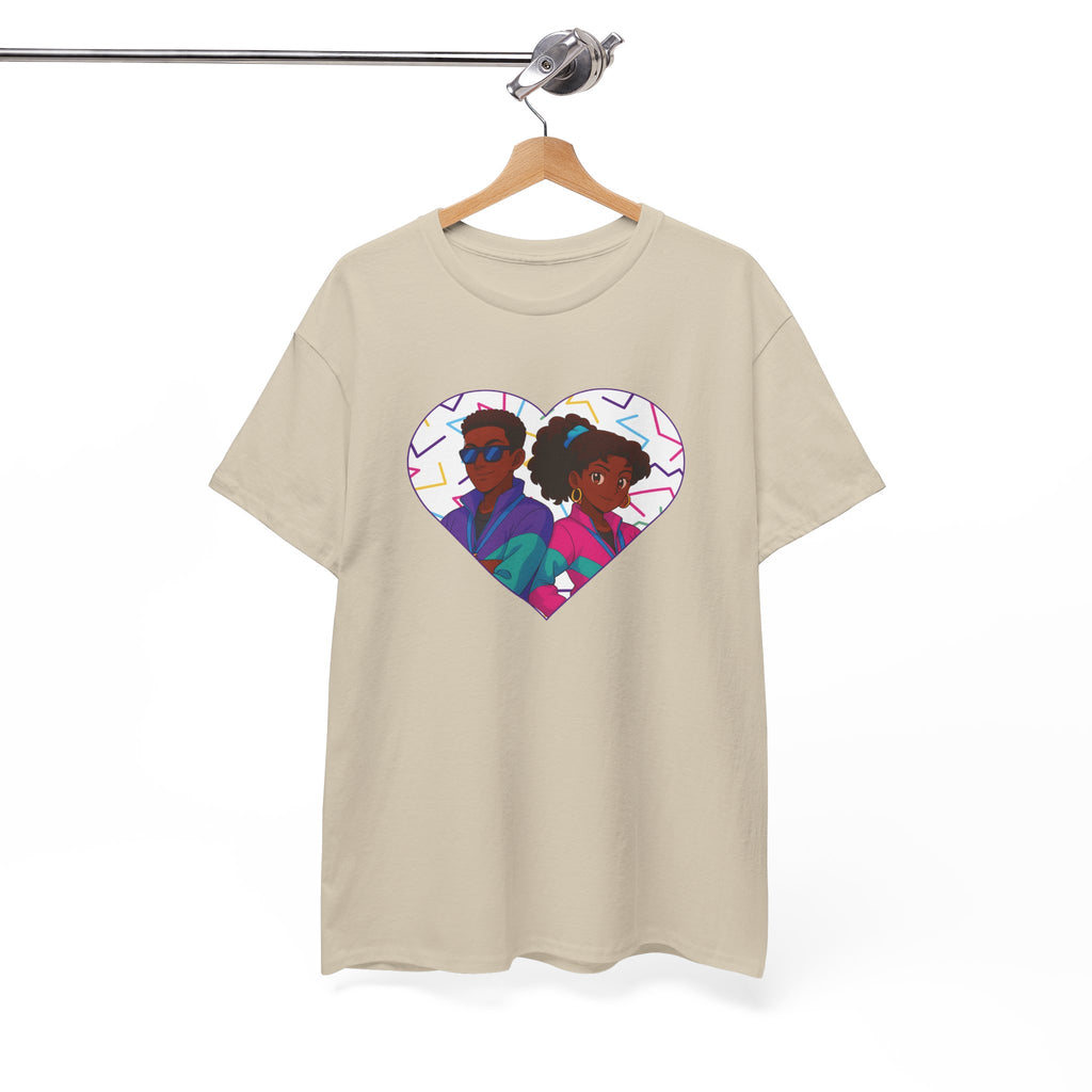 I'm Old School - Windbreaker Lovewind: 1990s Retro Illustration, Animated Characters in Love, Bold Geometric Pop Art