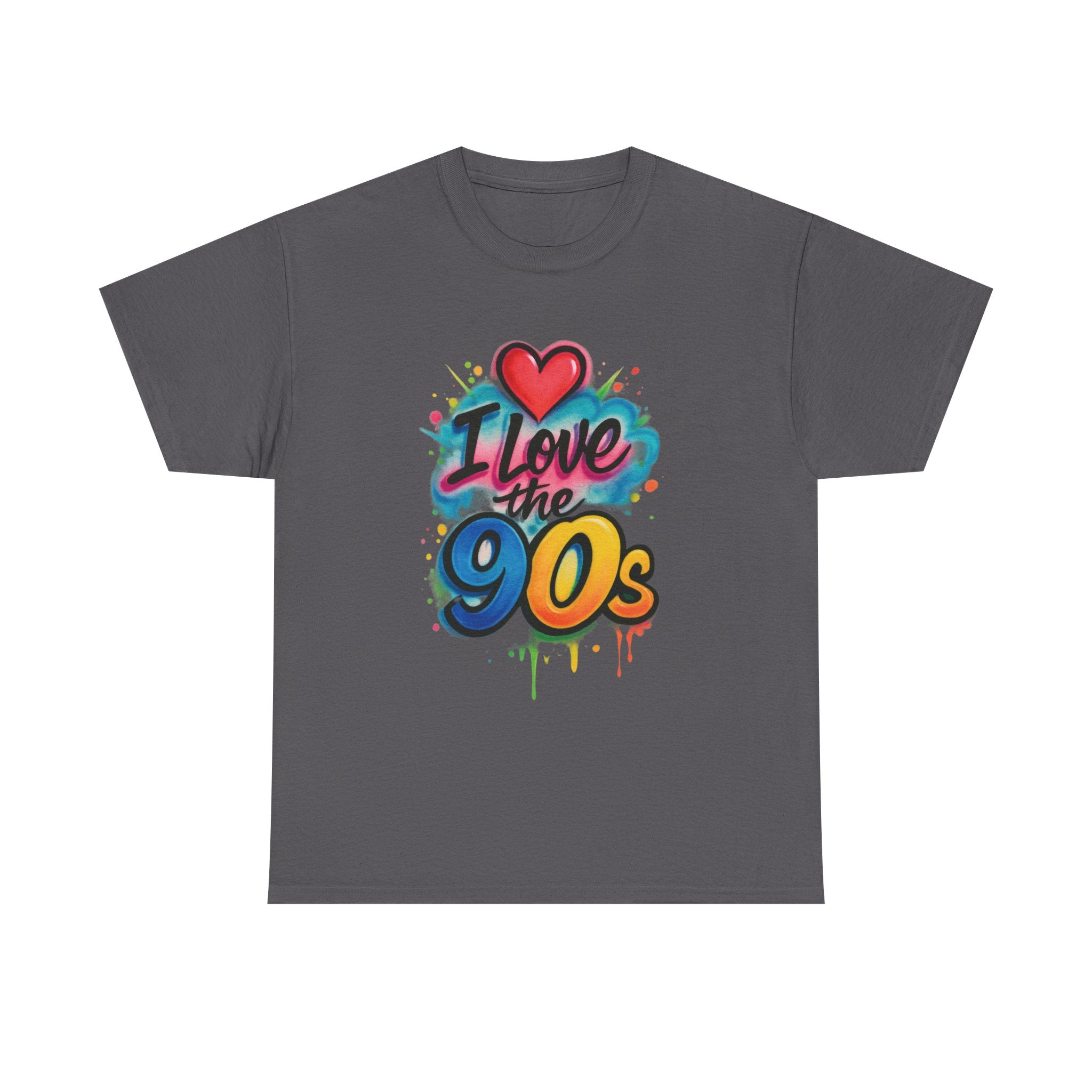 I'm Old School - Love the 90s: Retro Text Design, Watercolor Airbrush Inspired Art, Metallic Graphic