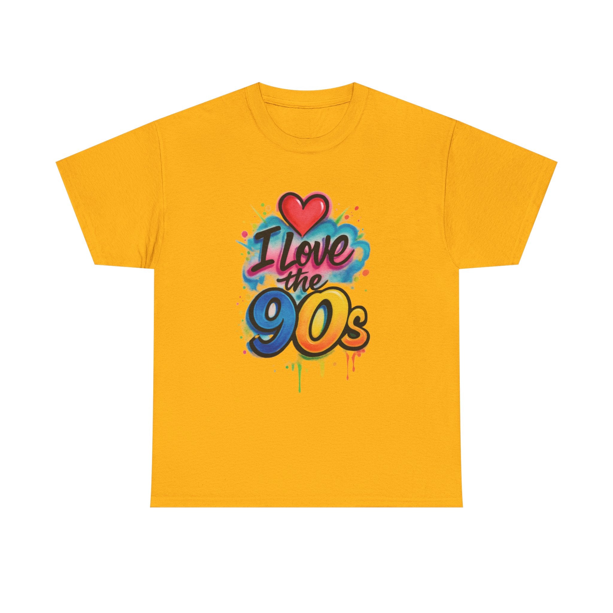I'm Old School - Love the 90s: Retro Text Design, Watercolor Airbrush Inspired Art, Metallic Graphic