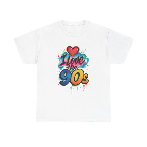 I'm Old School - Love the 90s: Retro Text Design, Watercolor Airbrush Inspired Art, Metallic Graphic