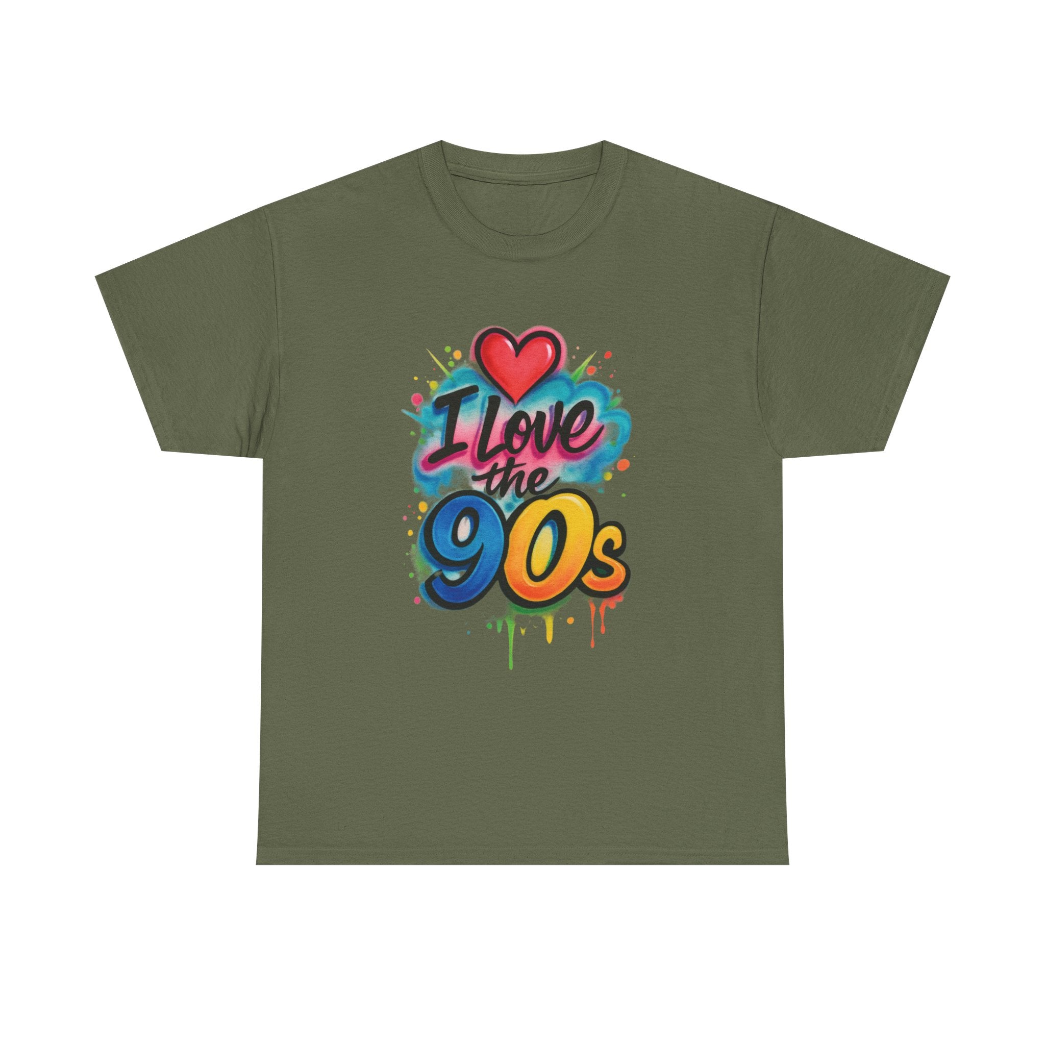 I'm Old School - Love the 90s: Retro Text Design, Watercolor Airbrush Inspired Art, Metallic Graphic